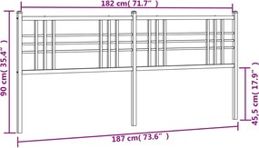 vidaXL Ανταλλακτικό κεφαλάρι Λευκό 180 εκ. Μεταλλικό
