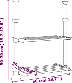 vidaXL Ράφι Κουζίνας 50x25x(50-70) εκ. από Αλουμίνιο