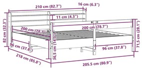 ΣΚΕΛΕΤΟΣ ΚΡΕΒΑΤΙΟΥ ΧΩΡΙΣ ΣΤΡΩΜΑ 200X200 ΕΚ ΜΑΣΙΦ ΞΥΛΟ ΠΕΥΚΟΥ 3306915