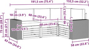 vidaXL Σειρά Καναπέ Εξωτερικού 4 τμχ. Πολυεστέρας