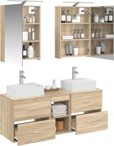 vidaXL Σετ Επίπλων Μπάνιου 5 pcs Sonoma Δρυς