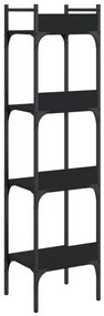 vidaXL Βιβλιοθήκη 4 Επιπέδων Μαύρη 35 x 30 x 138,5 εκ. Επεξεργ. Ξύλο