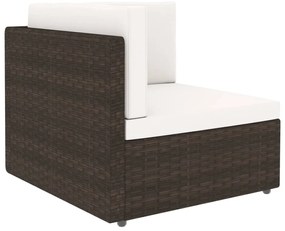 vidaXL Σαλόνι Κήπου 5 Τεμαχίων Καφέ από Συνθετικό Ρατάν με Μαξιλάρια