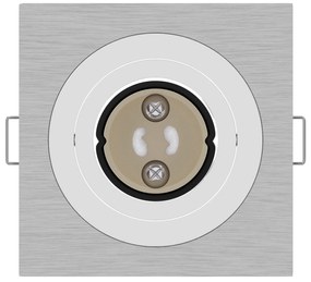 vidaXL Ανασυρμένα Σποτ 6 τεμ Τετράγωνα GU10 Ασημί 91x91 χιλ.