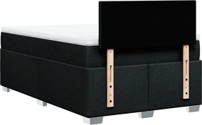 vidaXL Κρεβάτι Boxspring με Στρώμα Μαύρο 120x190 εκ. Υφασμάτινο