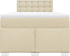 vidaXL Κρεβάτι Boxspring με Στρώμα Κρεμ 120x190 εκ. Υφασμάτινο