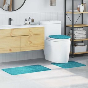 vidaXL Πατάκι μπάνιου 3 pcs Τιρκουάζ 50 x 50 cm Πολυπροπυλένιο