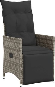 vidaXL Σετ Τραπεζαρίας Κήπου 7 τεμ. Γκρι Συνθ. Ρατάν με Μαξιλάρια