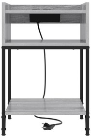 vidaXL Κομοδίνο με ράφι Γκρι sonoma 40 x 40 x 61 εκ Επεξεργασμένο ξύλο