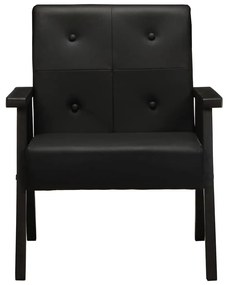 vidaXL Πολυθρόνα Μαύρη από Γνήσιο Δέρμα