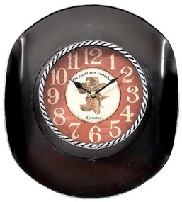 Ρολοϊ τοίχου Καπέλο FL214 Fylliana Μεταλλικό Μαύρο 26x8x33εκ.