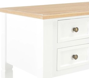 vidaXL Γραφείο Λευκό 109,5 x 45 x 77,5 εκ. Ξύλινο