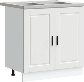 vidaXL Βάση νιπτήρα με αποθήκευση Porto 2 pcs Λευκό Επεξεργασμένο ξύλο