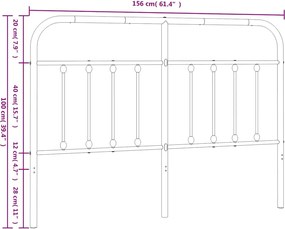 vidaXL Ανταλλακτικό κεφαλάρι Λευκό 150 εκ. Μεταλλικό
