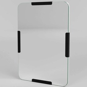 Καθρέπτης Τοίχου Pera 552NOS2341 50x70cm Black Aberto Design Μέταλλο