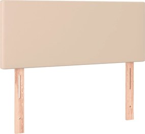 vidaXL Κρεβάτι Boxspring με Στρώμα Καπουτσίνο 90x190εκ.από Συνθ. Δέρμα