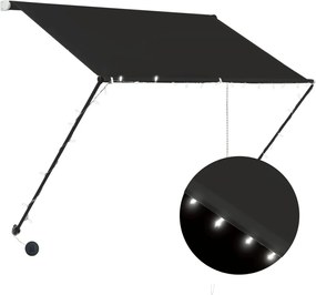 vidaXL Τέντα Συρόμενη με LED Ανθρακί 100 x 150 εκ.