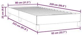 Κρεβάτι Boxspring χωρίς Στρώμα Μαύρο 80x220 εκ. Βελούδινο - Μαύρο