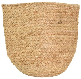 Διακοσμητικό καλάθι Mideko Inart γιούτα σε φυσική απόχρωση Φ25x25εκ