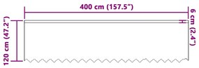 vidaXL Κουρτίνες με κουρτίνες Λευκό 400 x 120 cm Πολυεστέρας