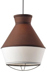 Φωτιστικό Οροφής V371961PB Brown Metal, Fabric