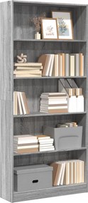 vidaXL Βιβλιοθήκη Γκρι Sonoma 80x24x176 εκ. από Επεξεργ. Ξύλο