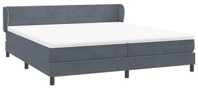 Box Spring Κρεβάτι με στρώματα Σκούρο γκρι 200x220 cm Βελούδινο - Γκρι