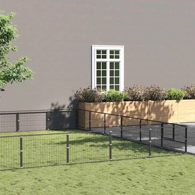 vidaXL Σπιτάκι Σκύλου Μαύρο 60 μ² Ατσάλινο
