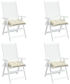 vidaXL Μαξιλάρια Καρέκλας 4 τεμ. Λευκά 50 x 50 x 7 εκ. Υφασμάτινα