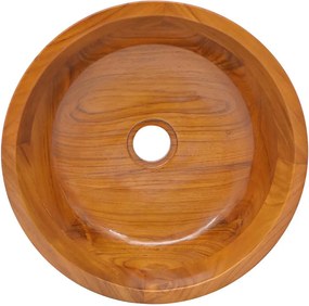 vidaXL Νιπτήρας Ø40 x 10 εκ. από Μασίφ Ξύλο Teak