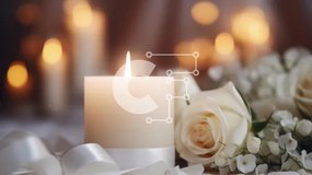 Intra Συλλεκτικό Ξύλινο Παζλ Plywood 4mm - Ρομαντική σύνθεση με κερί και λευκά τριαντάφυλλα Σε Ξύλινο Κουτί - Διαστάσεις: 10x10 cm – 25 κομμάτια