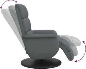 vidaXL Πολυθρόνα Ανακλινόμενη με Υποπόδιο Γκρι από Συνθετικό Δέρμα