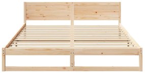 vidaXL Σκελετός Κρεβατιού Καφέ 200 x 200 cm Μασίφ ξύλο πεύκου