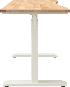 vidaXL Γραφείο Λευκό και Φυσικό 120 x 60 cm Στερεό Ξύλο Δρυός