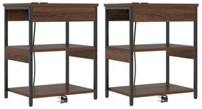 vidaXL Κουτιά Κρεβατοκάμαρας 2 pcs Καφέ δρυς 41 x 31 x 51 εκ.
