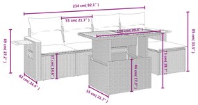 vidaXL Σετ Καναπέ Κήπου 6 τεμ. Μπεζ Συνθετικό Ρατάν με Μαξιλάρια