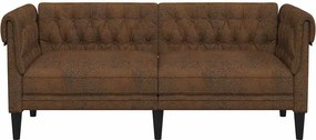 vidaXL Καναπές Διθέσιος Chesterfield Καφέ Υφασμάτινος