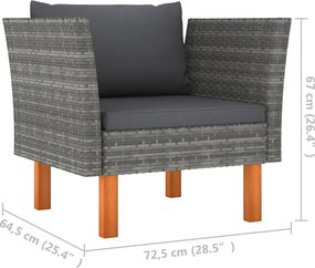 vidaXL Πολυθρόνα Κήπου από Συνθετικό Ρατάν / Μασίφ Ξύλο Ευκαλύπτου