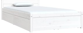 vidaXL Πλαίσιο Κρεβατιού με Συρτάρια Λευκό 100 x 200 εκ.