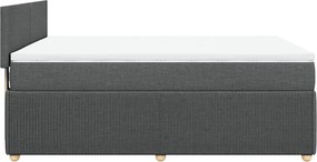 vidaXL Κρεβάτι Boxspring με Στρώμα Σκούρο Γκρι 140x200 εκ Υφασμάτινο