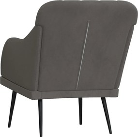 vidaXL Πολυθρόνα Σκούρο Γκρι 63x76x80 εκ. Βελούδινη