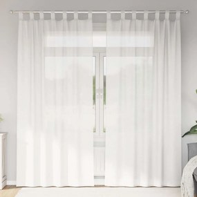 vidaXL Κουρτίνες Voile με βρόχους 2 τεμάχια Λευκό 140x245 cm