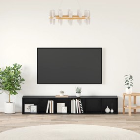 vidaXL Σετ επίπλου τηλεόρασης 2 pcs Μαύρη Οξυά 37 x 35 x 107 εκ