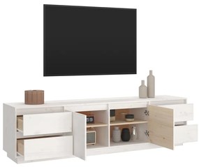 vidaXL Έπιπλο Τηλεόρασης Λευκό 176x37x47,5 εκ. από Μασίφ Ξύλο Πεύκου