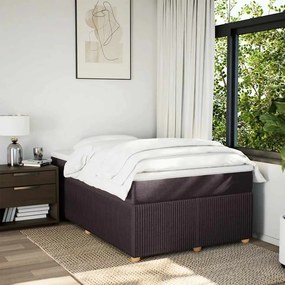 vidaXL Κρεβάτι Boxspring με Στρώμα Σκούρο Καφέ 120x190 εκ Υφασμάτινο