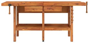 vidaXL Πάγκος Εργ. Συρτάρια/ Μέγγενες 192x62x83 εκ. Μασίφ Ξύλο Ακακίας