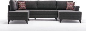 Corner Sofa-Bed Eris - Anthracite Anthracite
