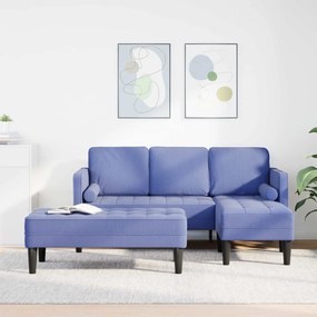 vidaXL Σετ Καναπέ με μαξιλάρι 2 pcs Μπλε τζην Πολυεστέρας