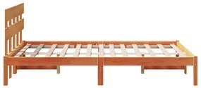 vidaXL Σκελετός Κρεβατιού Καφέ 135 x 190 cm Μασίφ ξύλο πεύκου