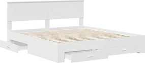 vidaXL Σκελετός Κρεβατιού Λευκό 180 x 200 cm Επεξεργασμένο ξύλο